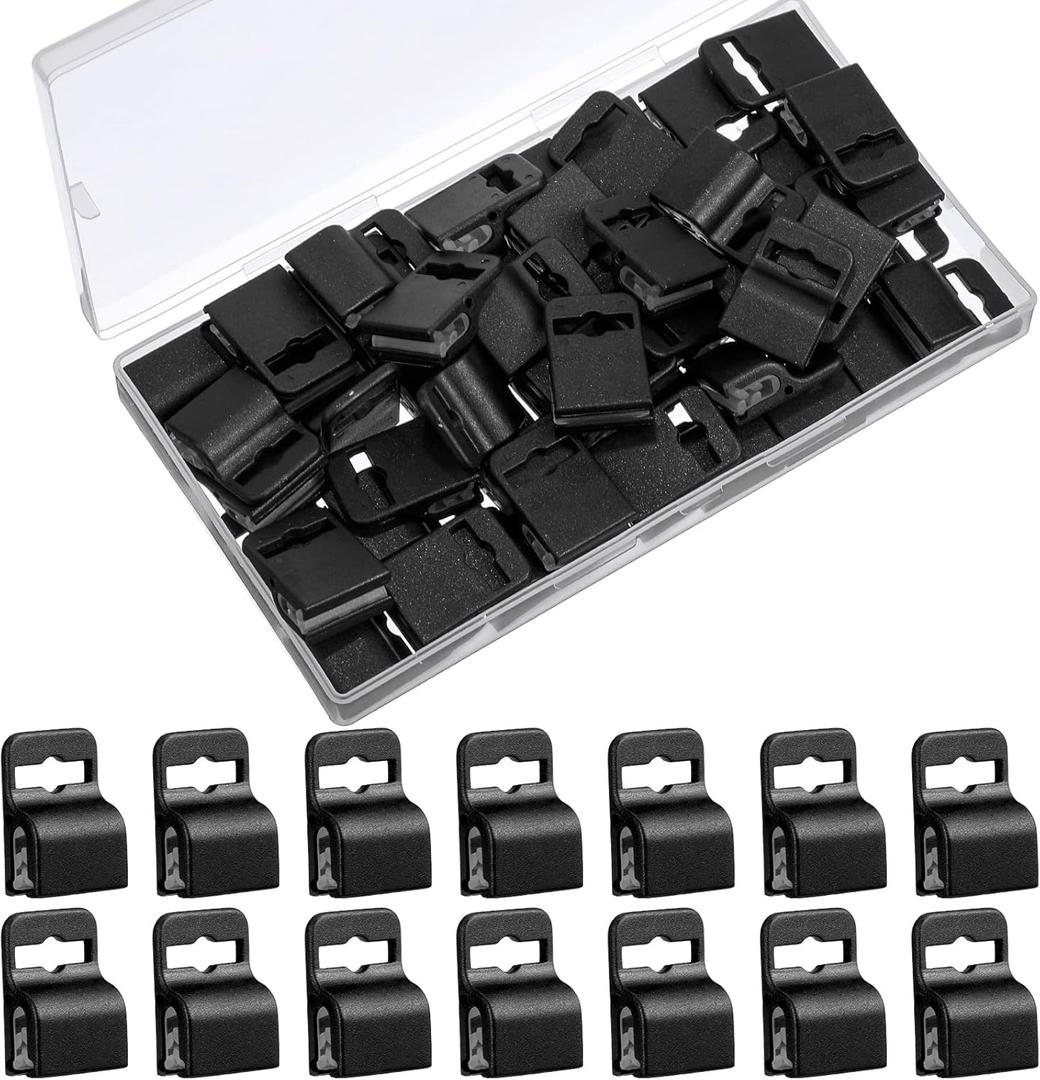 Sherr 100 Pcs Black Gripper Swipe Card Holder for Standard Thickness ID Card Badge Swipe Holder Secure Plastic Gripper for Smart Card CAC Chip Card