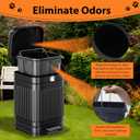 Dog Poop Trash Can Outside, 5L/1.3Gal Metal Dog Waste Trash Can with Lid, Foot Pedal, Pet Waste Container with 40 Bags, Poop Bucket with Lid Soft Close for Pet, Black
