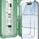 NIMASO for iPhone Air Screen Protector Full Coverage 6.5-Inch, No Bubbles No Dust Instant Installation, 9H Hardness Tempered Glass Military Grade Shatterproof, Anti-Scratch, 2 Pack