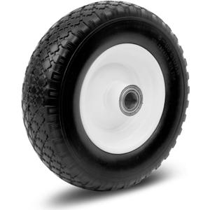 MaxxHaul 50502 12" Flat Free Solid Polyurethane Replacement Tire With 1" Bore Size With Center Hub, Fits 25mm Diameter Shaft/Axle Only, Perfect For Trailer Dolly