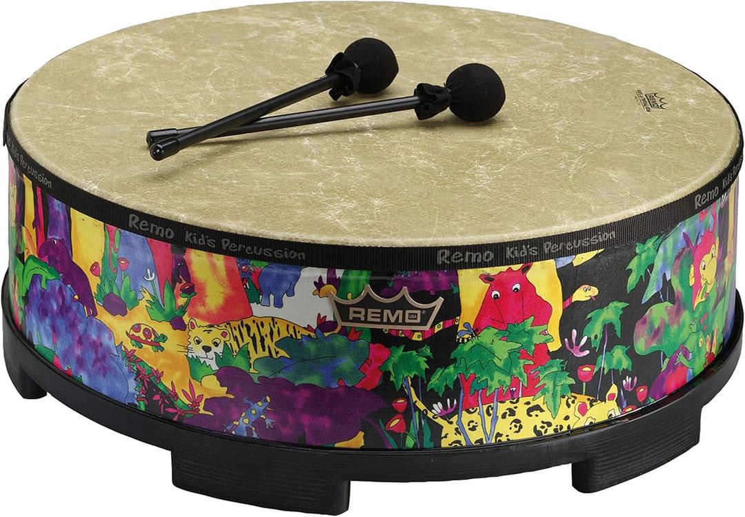 Remo KD-5816-01 Kids Percussion Gathering Drum - Fabric Rain Forest, 16"