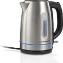 Hamilton Beach Electric Tea Kettle, Water Boiler & Heater, 1.7 Liter, Cordless Serving, 1500 Watts for Fast Boiling, Auto-Shutoff and Boil-Dry Protection, Stainless Steel with LED Light Ring 