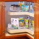 URALFA Lazy Susan Organizers Set of 8, 10"x 9.5"x 4" Corner Cabinet Organizer, Plastic Transparent Kitchen Cabinet Storage Bins with Handle, 4" Deep Container, 1/8 Wedge - Food Safe, BPA Free