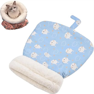 Cat Winter Sleeping Bag Soft Warm Cozy Pet Bed Sack for Indoor Cats or Small Dogs Durable Washable Sleeping