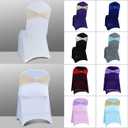 Spandex Chair Sashes Bows - Babenest 30PCS Premium Stretch Chair Cover Band with Buckle Slider Universal Elastic Chair Ties for Wedding Party Ceremony Reception Banquet Decoration (Champagne)
