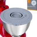 Silicone Mixers Bowl Cover Compatible with KitchenAid 4.5-5 Quart Tilt-Head Stand Mixers Bowl (Grey) (Gray)