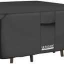 ULTCOVER 600D Tough Canvas Heavy Duty Square Patio Table and Chairs Cover - Waterproof Outdoor General Purpose Furniture Covers 94 inch, Black