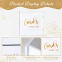 White Wedding Card Box with Slot, PVC Gift Card Box Holder for Wedding Reception, Gold Print Money Envelope Card Box for Party Graduation Birthday Baby Shower Decorations