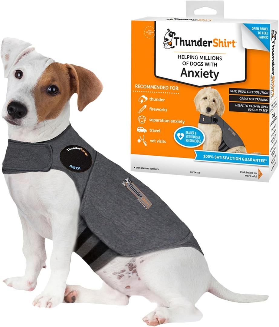 ThunderShirt for Dogs, Small, Heather Gray Classic - Dog Anxiety Relief Calming Vest, S