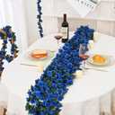MARTINE MALL Flower Garland Rose Vines, 8 Strands 66Ft Flowers Vines for Bedroom, Rose Flower Garland Decoration, Sapphire Rose Floral Garland for Room Table Birthday Wedding Party Garden Wall Decor