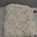 Beige Sheer Curtains 84 Inches Long for Living Room Rod Pocket Back Tab Sand Taupe Tan Semi Sheer Curtain Geometric Embroidered Tuft Pom Textured Drapes Earth Tone Farmhouse Rustic Bedroom Nursery (52"W x 84"L (Pack of 2))