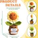 3 x Funny Retirement Gifts for Women Mom Coworker Teacher  Mothers Day Gift  Mini Positive Sunflower Crochet A Wise Woman Once Said  Leaving, Farewell, Going Away Gifts for Friends, Employee (Yellow)