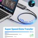 SUNGUY USB 4 Cable 3.3FT, 240W USB C Fast Charging 40Gbps Data Transfer 8K@60Hz Video Output Monitor Cable Compatible with Thunderbolt4/3 for i-Phone 16/15 Series, Samsung, MacBook Air/Pro -Grey