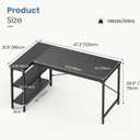 DUMOS 47 Inch L Shaped Desk, Computer Gaming Corner Desks with Shelves, 47" × 31.5"