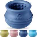 Treat Dispensing Dog Toy, Long-Lasting Interactive Puzzle Toys for Dogs, Stuffable Dog Enrichment Frozen Lick Treat Toy for Boredom, BPA Free Silicone Fetch Catch Chew Toy (Dark Blue,M)