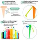 14Pcs Upgrade Plant Self Watering Spikes,Potted Plant Drip Irrigation Slow Automatic Release,Adjustable Watering System Devices with Control Valve Switch for Outdoor Indoor Plants (7 Green + 7Orange)