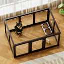 Jalove Acrylic Dog Playpen Indoor, 24 H Plastic Pet Playpen with Door, Clear Pet Play Pen for Puppy Cat Rabbit Ferret, Easy Assemble Dog Pen, Preferable for Small Cage, Black 10 PCS