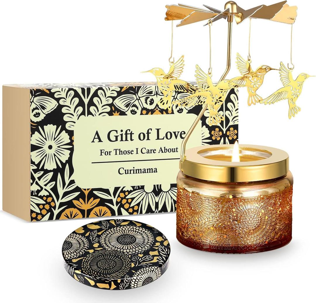 Hummingbird Gifts for Women, Unique Birthday Gift for Women, Rotating Scented Candles for Mom, Funny Birthday Gift for Grandma Wife Daughter, Gifts for Woman Who Have Everything (ROSE)