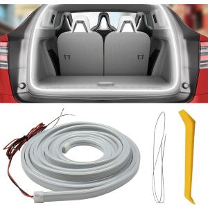 YoRise Car Trunk Light Strip, 157.48" Universal Flexible Auto Interior LED Lamp Strip Decoration, Waterproof Vehicle Trunk Ambient Lighting Accessories for Car SUV (White)