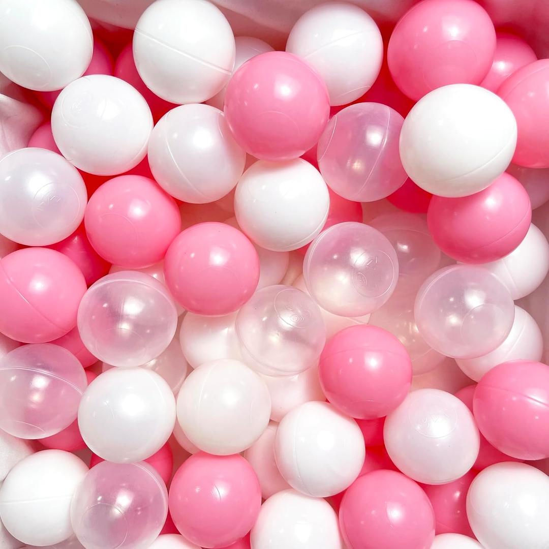 170 Pink Ball Pit Balls for Kids- Crushproof Plastic Ball Pit Balls for Toddlers and Kids Playtime - Safe Indoor/Outdoor Play Supplies - 2.2 Inch - Multicolored/Pastel/Assorted