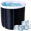 Ice Bath Tub Cold SPA INFLATABLE with inflatable cushion, Cover, and pump 30" x 26" ( Black )