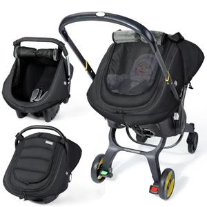 IvyWind Baby Car Seat Cover, Universal Winter Carseat Cover for Babies with Breathable Mesh Window, Cozy and Warm Infant Car Seat Covers for Cold Weather, Kick-Proof Carseat Canopy for Boy Girl, Black