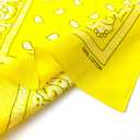 100% Cotton Bandanas, 21 x 21 inches, Set of 6 (Set30 - Basic - Yellow)