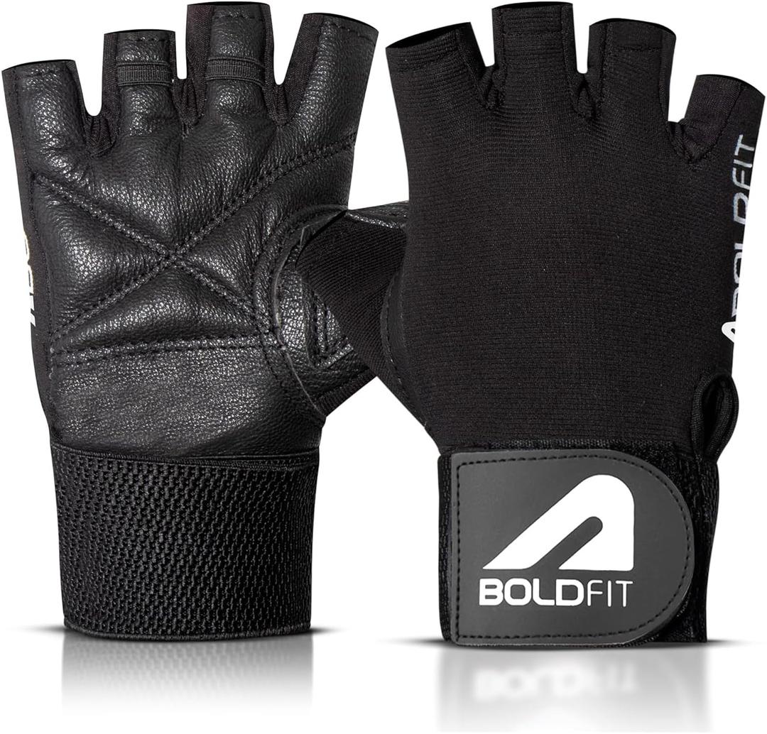 2 x Boldfit Gym Gloves for Men & Women with Wrist Support Accessories for Weightlifting, Training, Exercise, Cycling Gloves, Bike Riding Gloves, Size Large (8" - 8.5")