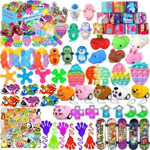 124 Pcs Party Favors for Kids 4-8, Birthday Gift Toys, Goodie Bag Stuffers, Treasure Box Carnival Prizes, Gifts Classroom, Pinata Bags Filler Boys and Girls 8-12