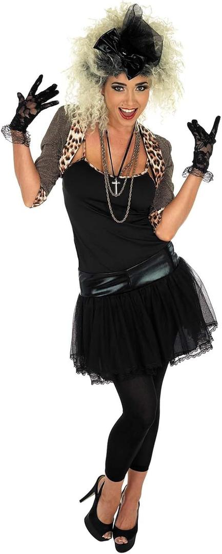 fun shack 80s Pop Star Costumes for Women, Vintage Pop Star Outfit, 80s Halloween Party Costume for Women M/S