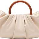 Verdusa Women's Ruched Small Handbag Clutch Purse Dumpling Pouch Bag (One Size, Beige)