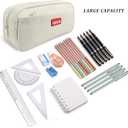 3 x Pencil Case Large Capacity pencil pouch cute pencil case stationery supplies pencil bags School Supplies for Student Teen Girs Boys (white)