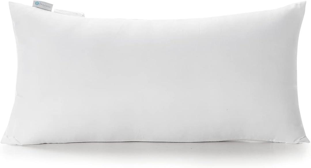 Acanva Polyester Decorative Rectangle Throw Pillow Inserts, Hypoallergenic Form Stuffer Cushion Sham Filler, 16x26, White, 1 Count (Pack of 1)