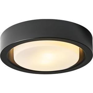 COTULIN Black Flush Mount Ceiling Light,13 Inch Matte Black Ceiling Lighting Fixture,2-Light Modern Round Metal Lamp with White Frosted Glass Shade for Hallway Bedroom Closet Outdoor
