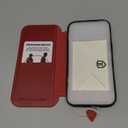 SHIELDON Genuine Leather Slim Case Wallet for iPhone Air 6.5-inch 2025 | Wireless Charging | Folio Magnetic Closure | RFID Blocking Credit Card Slot | Shock-Absorbent Cover | Retro Red