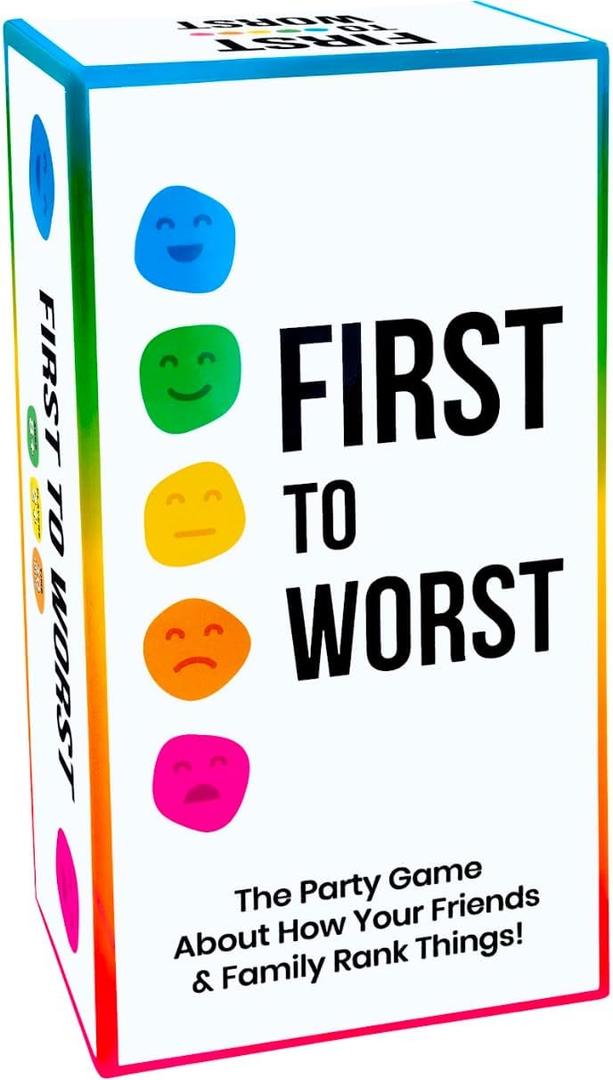 FIRST TO WORST Party Game - The Card Game About How Your Friends and Family Rank Things - White Elephant Gifts, Stocking Stuffers and Board Games Night with Friends with Polarizing Priorities