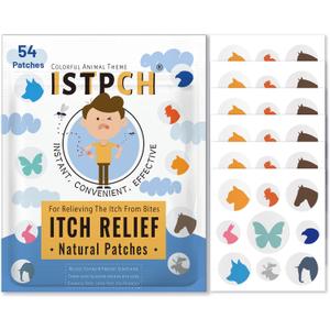 3 x Bite Itch Relief Patches for Kids and Adult, Colorful Itch Relief Stickers, Natural Anti Itch Patches - Travel and Camping Essential (54 Counts)