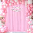 10ft x 7ft Pink Backdrop Curtain for Parties Light Pink Wrinkle Free Backdrop Drapes Panels for Baby Shower Wedding Birthday Photo Gender Reveal Photography Polyester Fabric Background Decoration