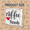 Coffee Snob Wooden Desk Sign Bar Room Decor Home Office Kitchen Shelf Counter Cubicle Accessories Gifts For Coffee Lovers Espresso Fans Enthusiasts