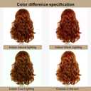 Copper Red Long Curly Beehive Wig with Red Pearl Necklace Vintage Wig with bangs for Women Costume Cosplay Fancy Dress 60s 70s Retro Wigs