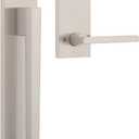 Kwikset Caerus Front Door Lock Handle and Deadbolt Set, Entry Handle set Exterior with Interior Lever, Satin Nickel, Smart Key Re-Key Security, with KwikSlide, Door Handle Backplate Full Escutcheon