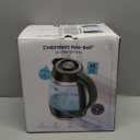 Chefman Electric Kettle, 1.8L 1500W, Hot Water Boiler, Removable Lid for Easy Cleaning, Auto Shut Off, Boil-Dry Protection, Stainless Steel Filter, BPA Free, Borosilicate Glass Electric Tea Kettle (Black)