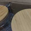 Yangbaga 2Pcs Coffee Sugar Canisters with Shelf, 38OZ Plastics Storage Containers for Ground Coffee Bean Storage with Lid Airtight Locking Clamp and Coffee Scoop, Food Storage Jar for Kitchen