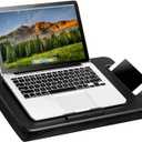 LAPGEAR Sidekick Pro Lap Desk with Device Ledge, Anti-Slip Strip and Phone Holder - Fits up to 15.6 Inch Laptops - Black - Style No. 44718
