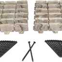 EasyFlex No-Dig Landscape Edging with Anchoring Spikes, 2.7 in Tall Decorative Stone-Look Garden Border, 15 Foot Kit, Brown