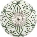 Ceramic Knobs Set of 12 - Chambal Gardens Furniture Knobs w/ Reversible Metal Knob Backplate - Handmade Cabinet Handles for Kitchen or Wardrobe - Decorative Knob for Cabinets and Drawers