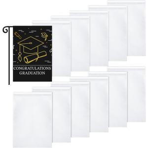 Sublimation Garden Flag Blank Bulk 12x18inch Sublimation Banner Blank Polyester Flags DIY Canvas Sign for Garden Lawn and Yard Courtyard Outside Decoration(20 Pieces)
