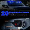 HLauto 6Z4J Emergency Dash Strobe Lights: 2x16.8 inch Blue White Safety Lights, 48 LED Flashing Warning Hazard Interior Windshield Visor Traffic Light Bar for Trucks, Construction Vehicles