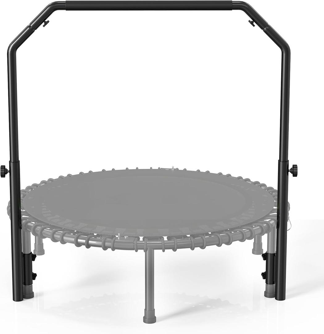 BCAN Adjustable Handle Bar Accessory for 40"/48'' Fitness Trampolines, 4 Levels Adjustable(2'6" ~3'5"), Foam Handles, Easy Assembly(Trampoline Not Included)