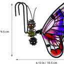 BESPORTBLE 3Pcs Butterfly Decorations for Plant Pot - Iron and Glass Hanging Butterfly Ornaments, Flower Pots Bonsai Hangers Figurines, Outdoor Garden Pendant Decor (Assorted Color)